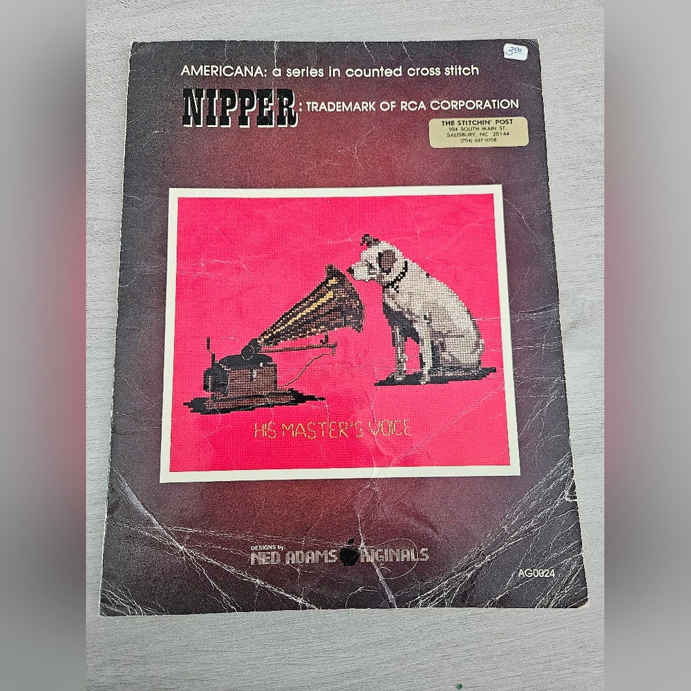 Nipper Trademark RCA Corporation Americana Counted Cross Stitch Leaflet Vintage
